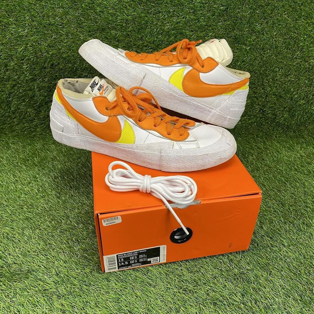 Nike Blazer Low x Sacai Magma Orange White Men's Size 13 DD1877-100 EUC With Box
